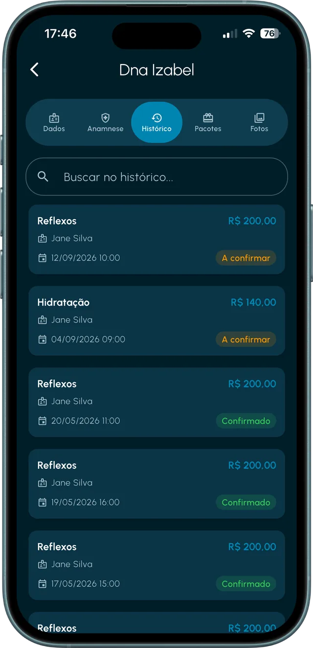 Histórico do cliente